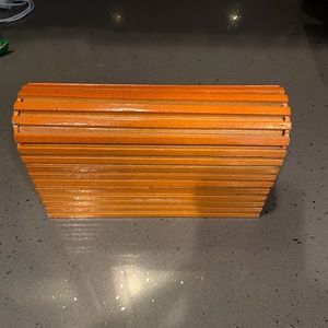 Vintage 1970's roll top look wooden box